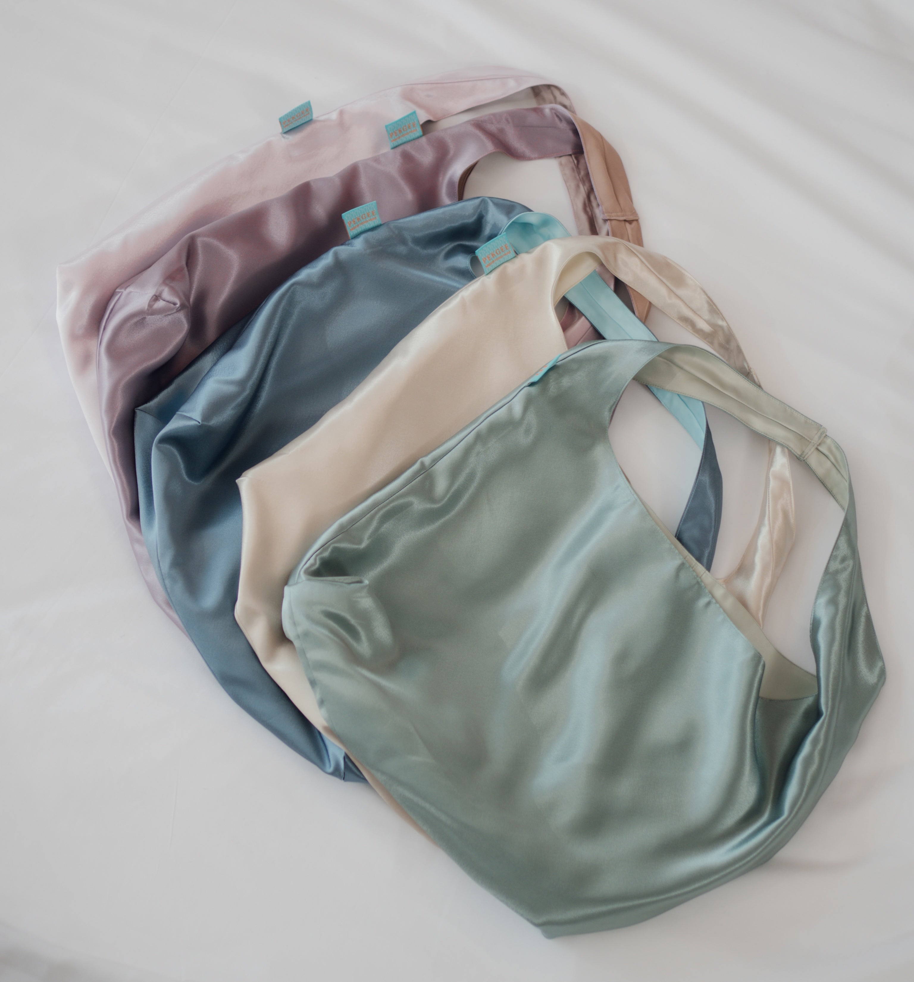 Front view of the PEKGEE FairyTale Tote Bag with a soft satin finish for everyday use.