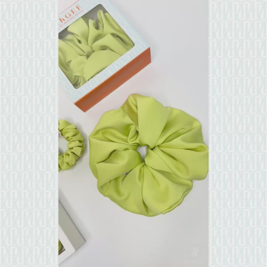 Signature Satin Scrunchies | Chartreuse Yellow