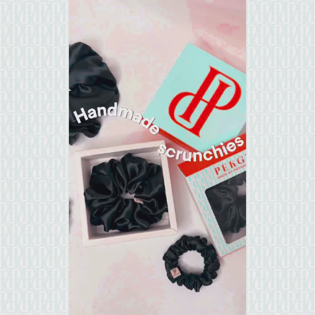 Signature Satin Scrunchies | Black Night