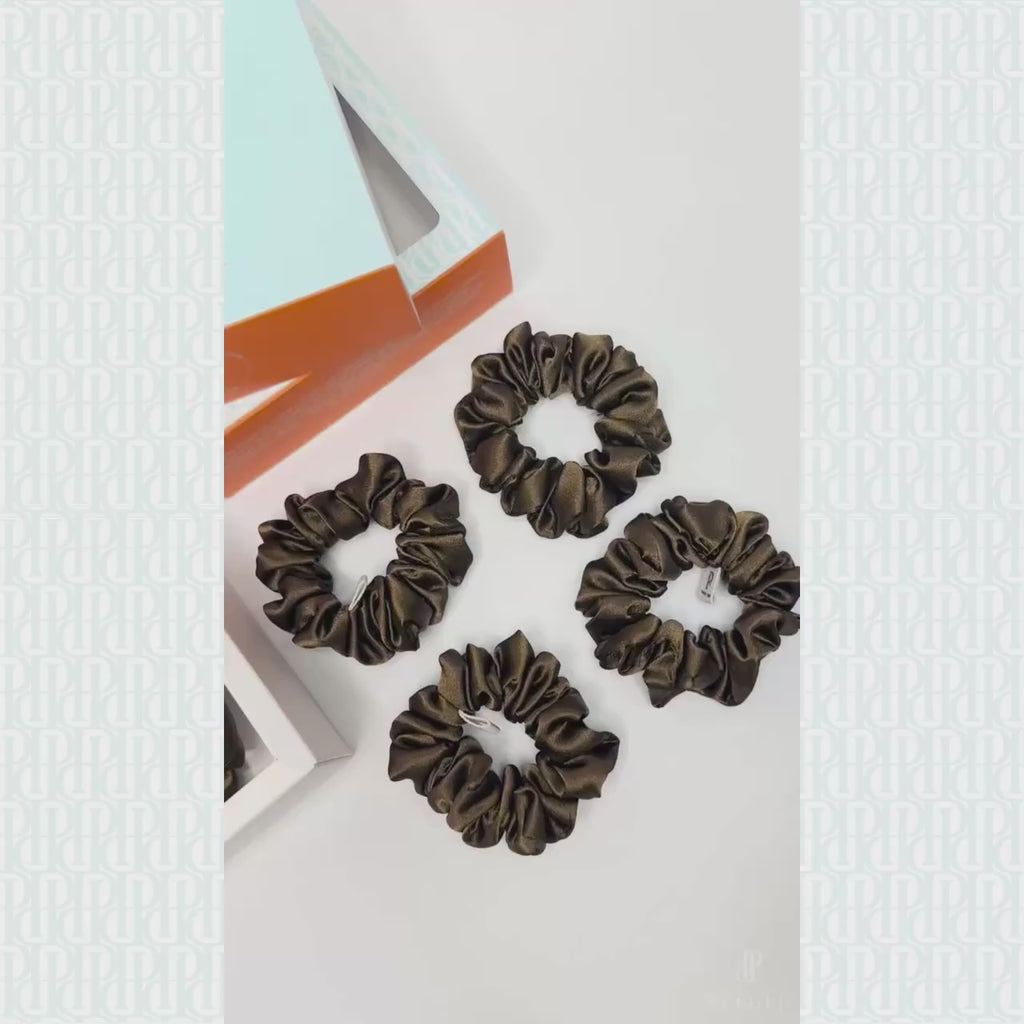 Signature Satin Scrunchies | Mocha Brown