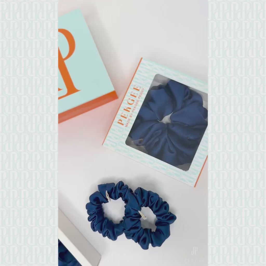 Signature Satin Scrunchies |  Royal Navy