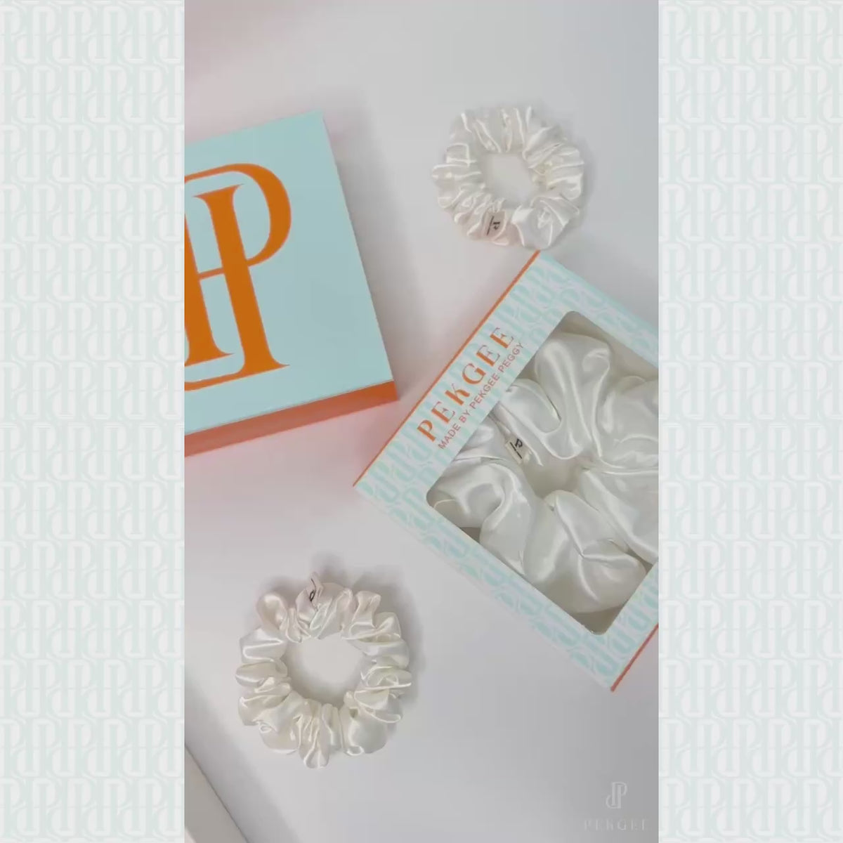 Signature Satin Scrunchies | Pearl White