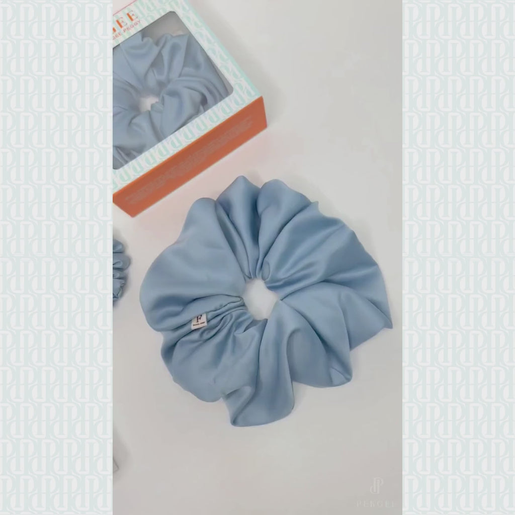 Signature Satin Scrunchies | Lulworth Blue